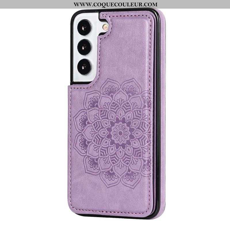 Coque Samsung Galaxy S22 5G Porte-Cartes Impression Mandala