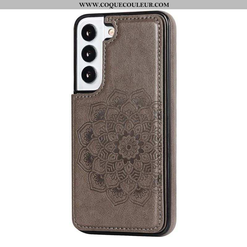 Coque Samsung Galaxy S22 5G Porte-Cartes Impression Mandala