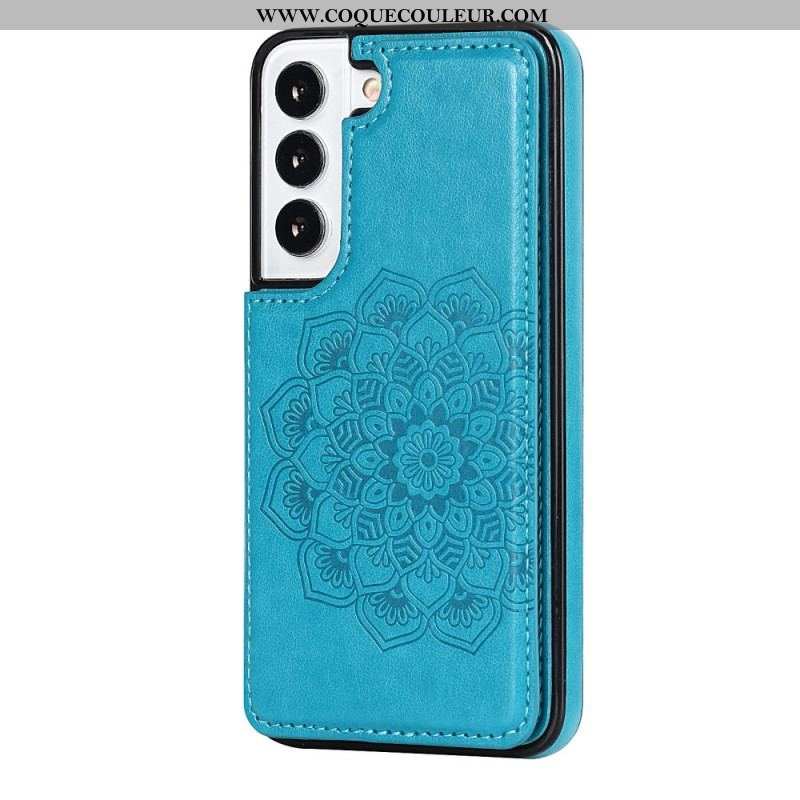 Coque Samsung Galaxy S22 5G Porte-Cartes Impression Mandala