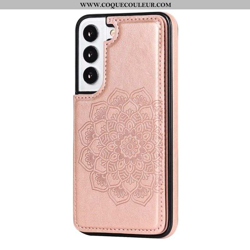 Coque Samsung Galaxy S22 5G Porte-Cartes Impression Mandala