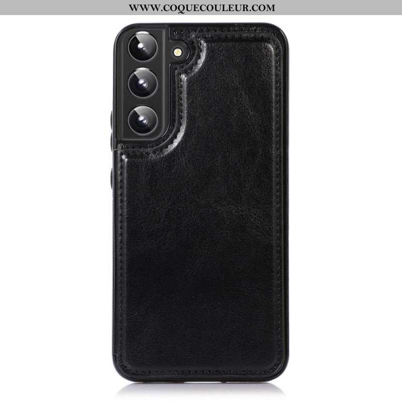 Coque Samsung Galaxy S22 5G Design Cuir Porte-Cartes Support