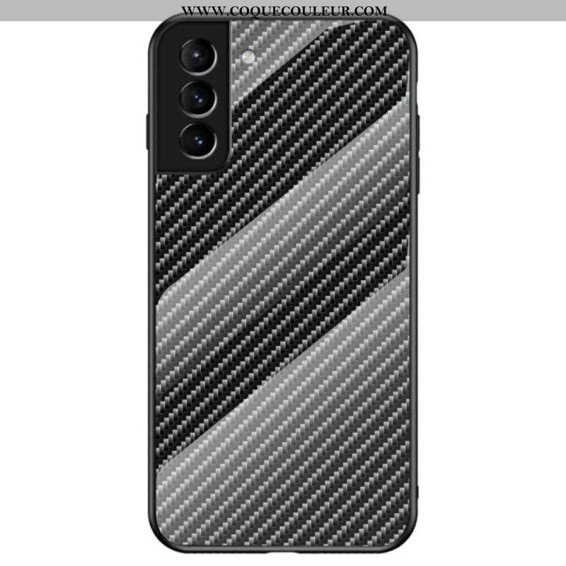 Coque Samsung Galaxy S22 5G Verre Trempé Fibre Carbone