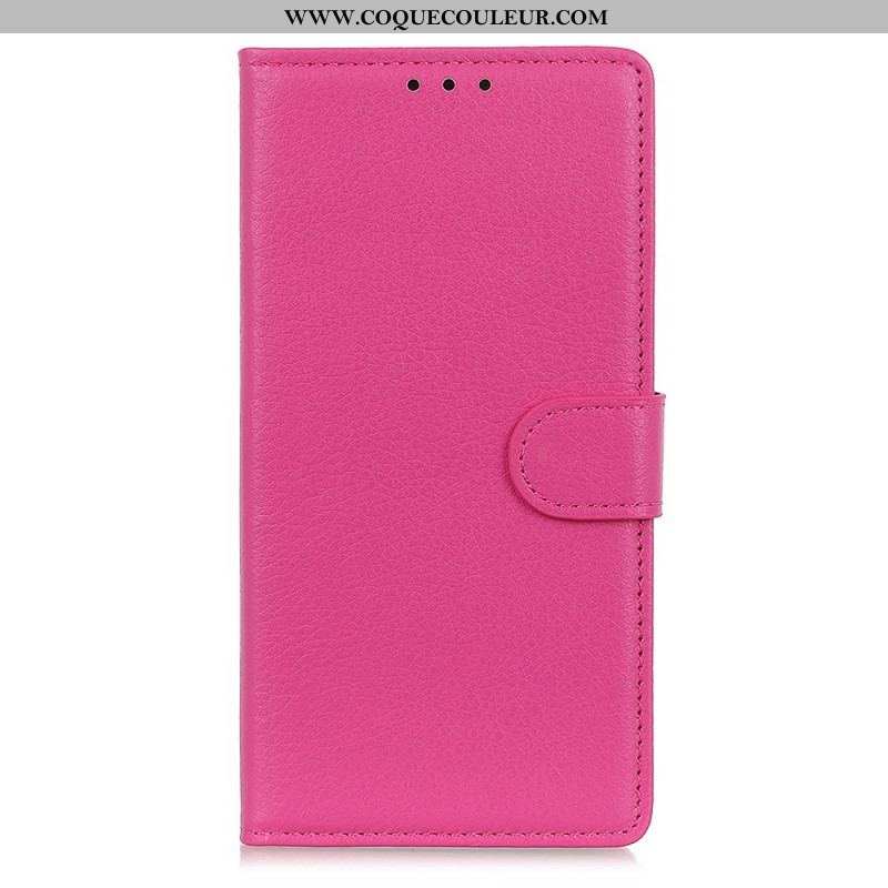 Housse Samsung Galaxy S22 Plus 5G Cuir Litchi Traditionnel