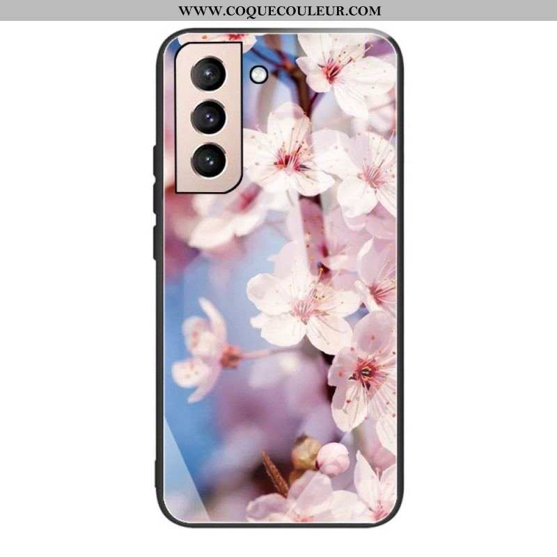 Coque Samsung Galaxy S22 Plus 5G Verre Trempé Fleurs Réalistes