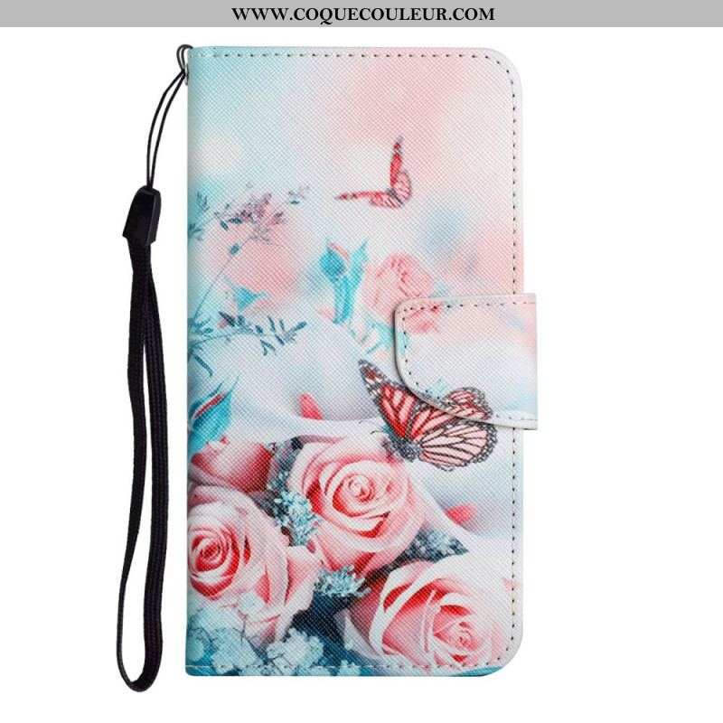 Housse Samsung Galaxy S22 Plus 5G Bouquet de Fleurs et Papillons