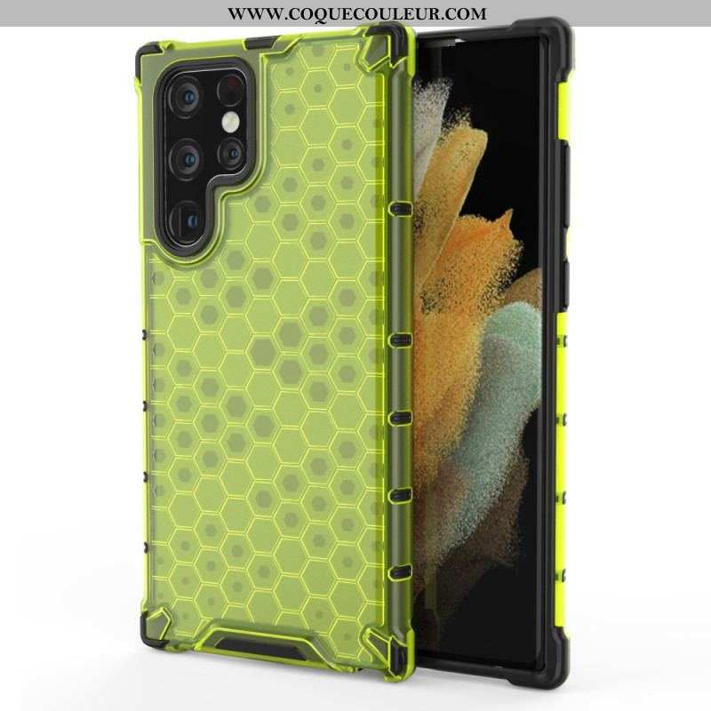 Coque Samsung Galaxy S22 Ultra 5G Style Nid d'Abeille