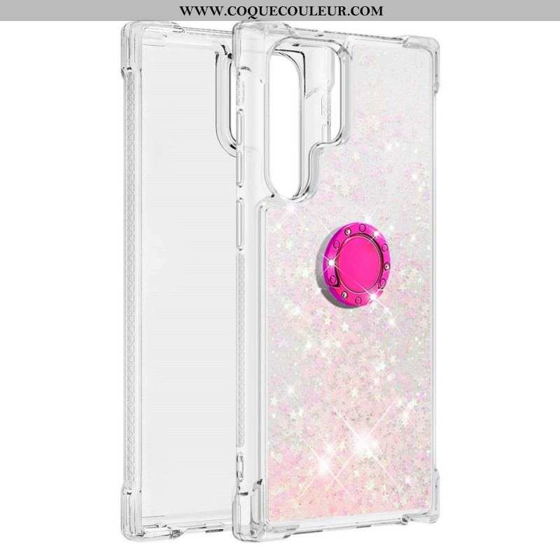 Coque Samsung Galaxy S22 Ultra 5G Paillettes Anneau-Support