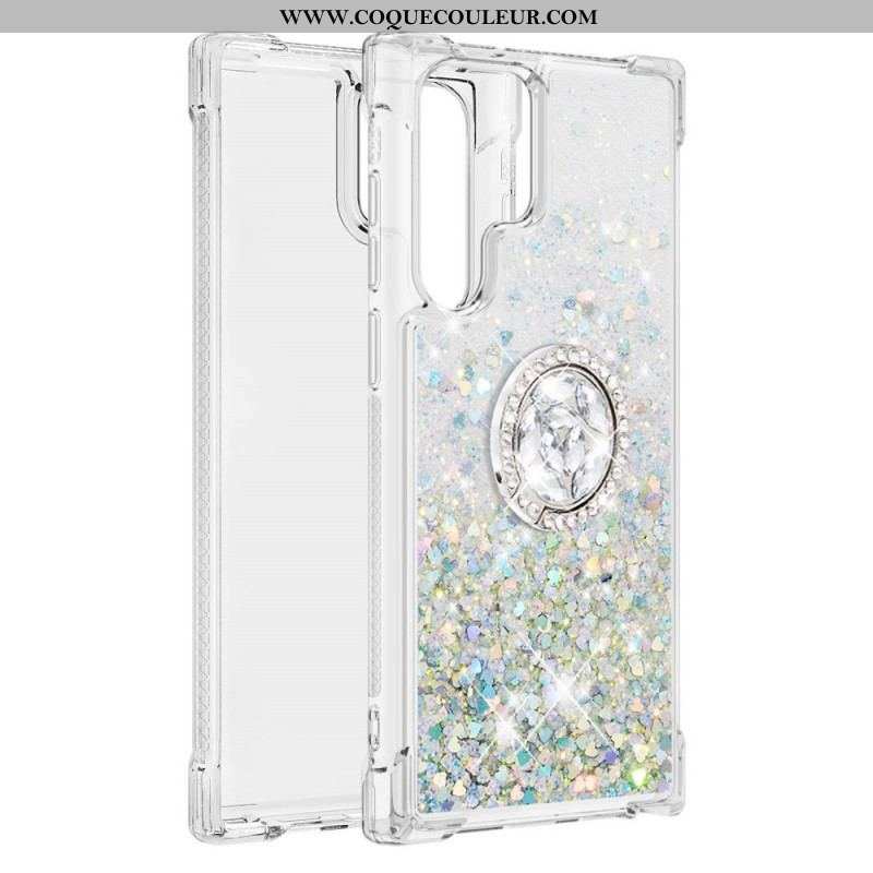 Coque Samsung Galaxy S22 Ultra 5G Paillettes Anneau-Support