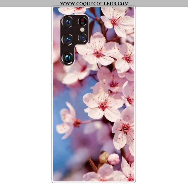 Coque Samsung Galaxy S22 Ultra 5G Fleurs Réalistes