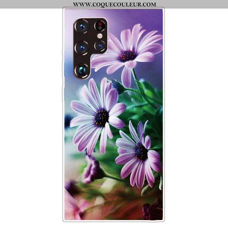 Coque Samsung Galaxy S22 Ultra 5G Fleurs Réalistes