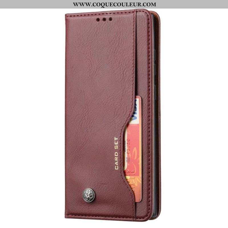 Flip Cover Samsung Galaxy S22 Ultra 5G Simili Cuir Porte-Cartes