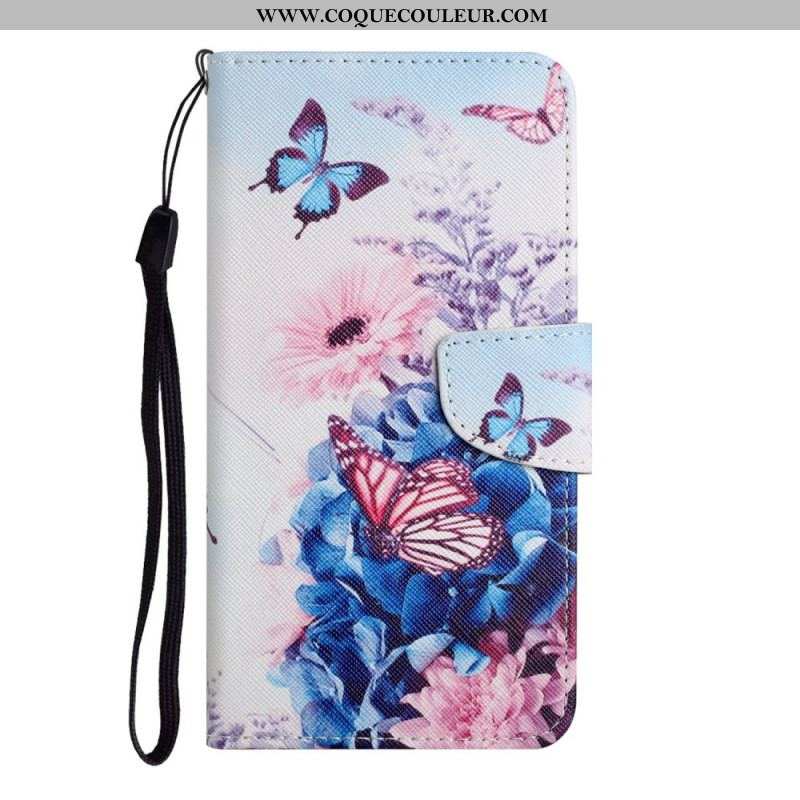 Housse Samsung Galaxy S22 Ultra 5G Bouquet de Fleurs et Papillons