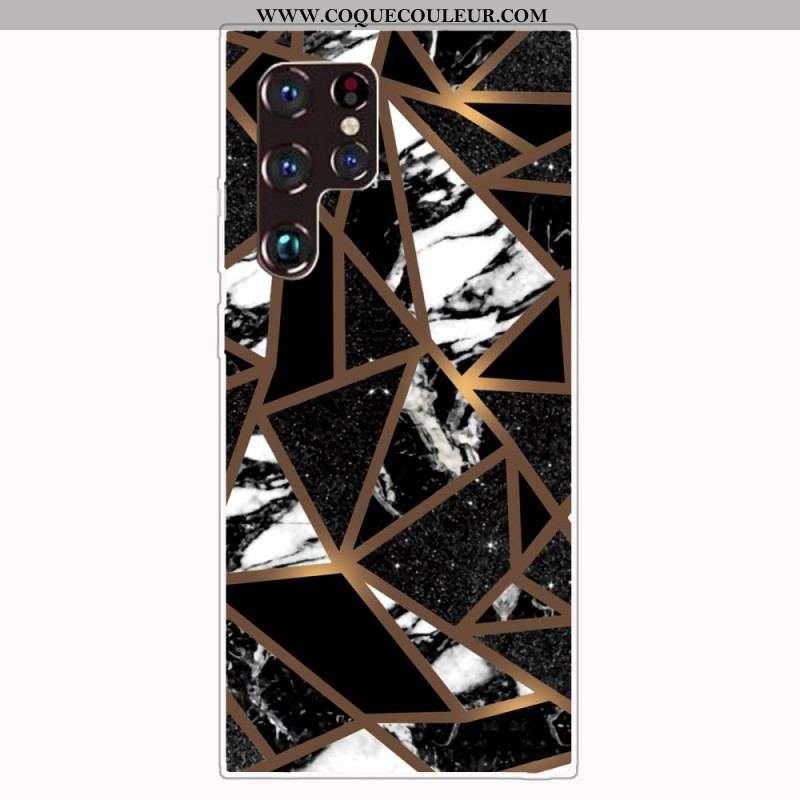 Coque Samsung Galaxy S22 Ultra 5G Marbre Géométrique