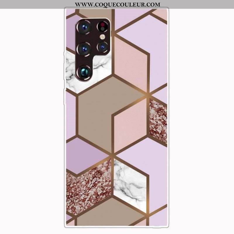 Coque Samsung Galaxy S22 Ultra 5G Marbre Géométrique