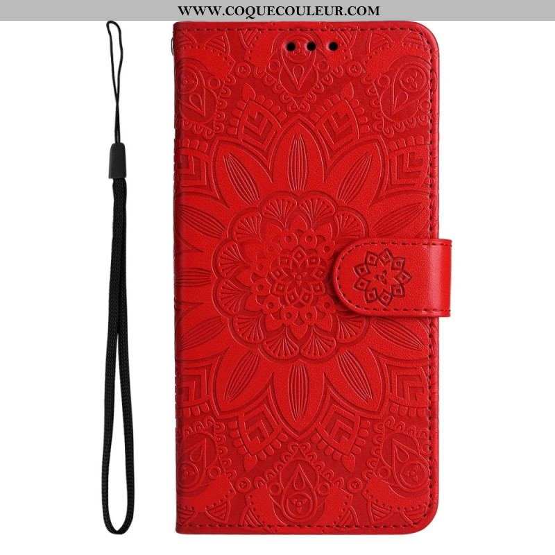 Housse Samsung Galaxy S23 5G Mandala Soleil avec Lanière