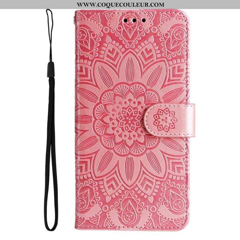 Housse Samsung Galaxy S23 5G Mandala Soleil avec Lanière