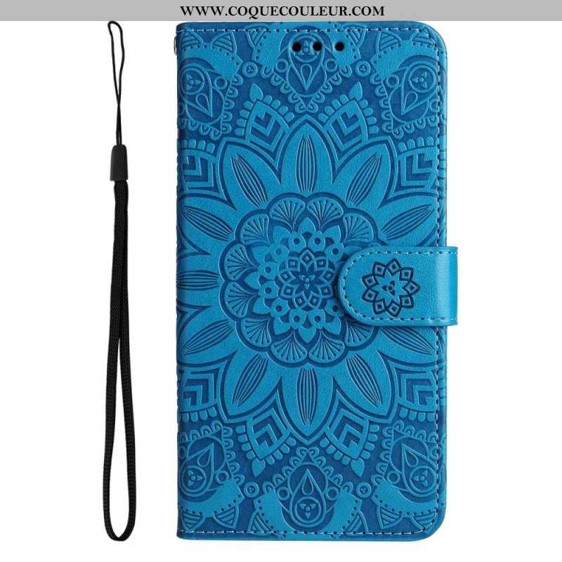 Housse Samsung Galaxy S23 5G Mandala Soleil avec Lanière