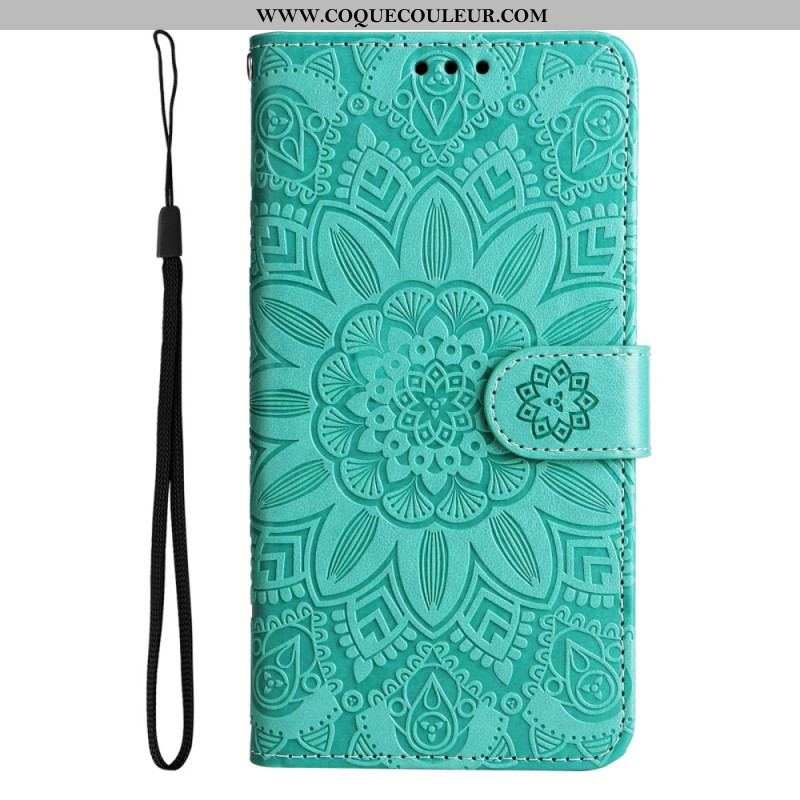 Housse Samsung Galaxy S23 5G Mandala Soleil avec Lanière