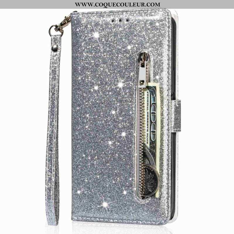 Housse Samsung Galaxy S23 5G Porte-Monnaie Paillettes