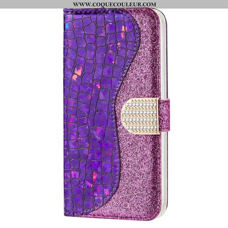 Housse Samsung Galaxy S23 5G Croco Diamants