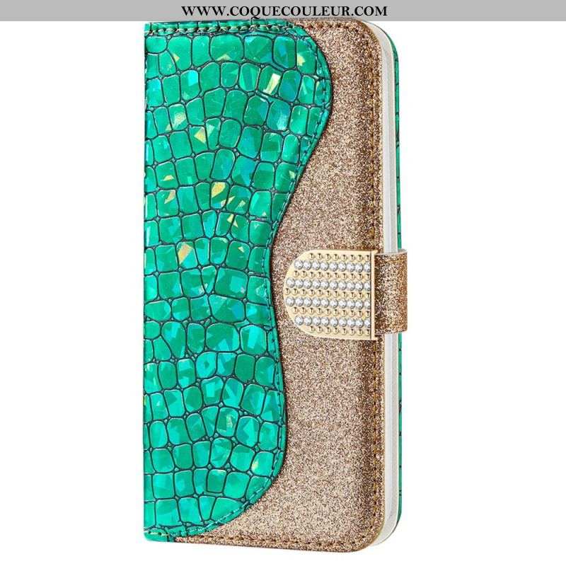 Housse Samsung Galaxy S23 5G Croco Diamants