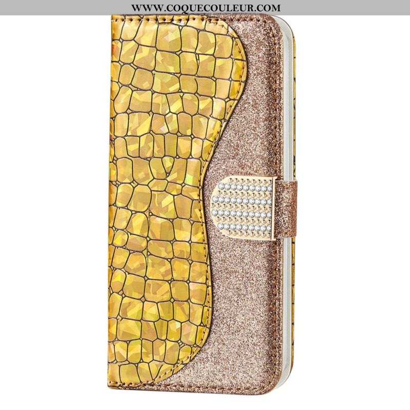 Housse Samsung Galaxy S23 5G Croco Diamants