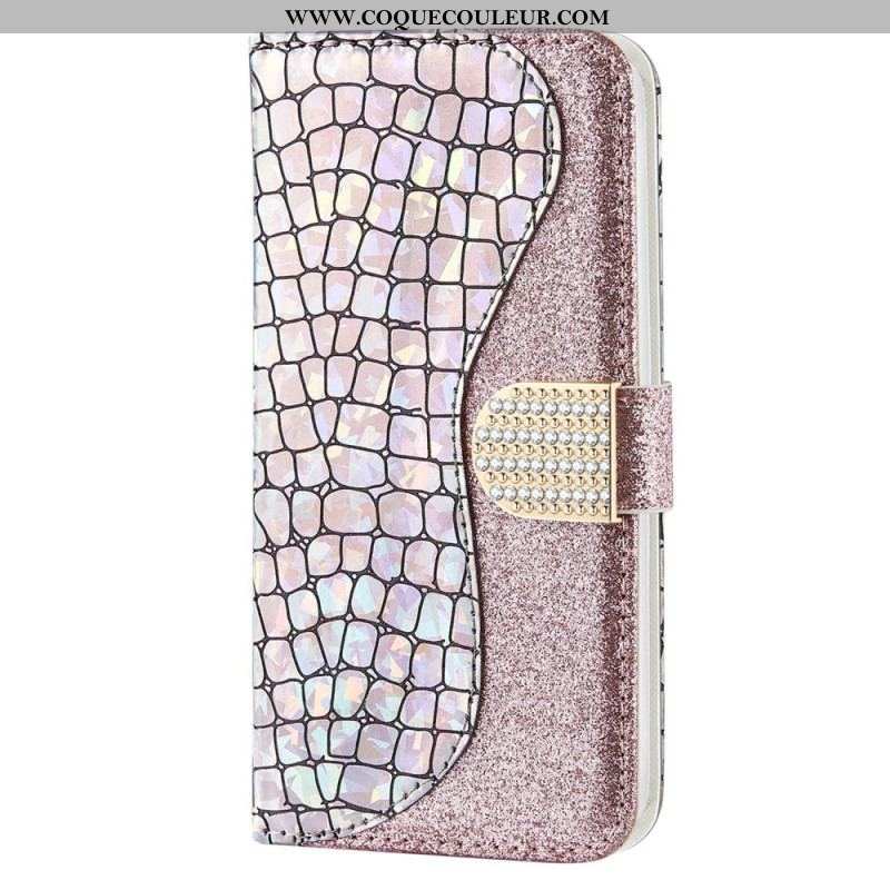 Housse Samsung Galaxy S23 5G Croco Diamants