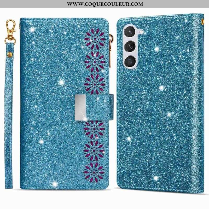 Housse Samsung Galaxy S23 5G Paillettes Portefeuille