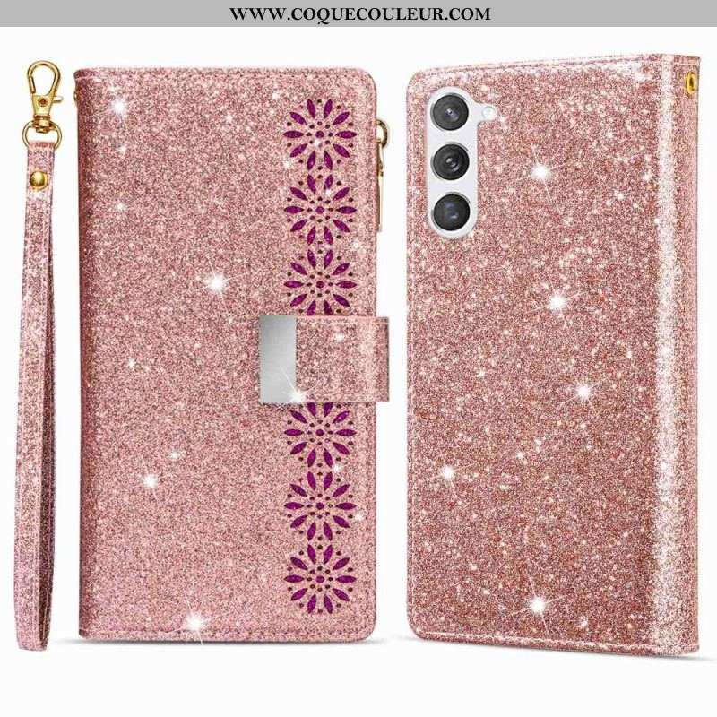 Housse Samsung Galaxy S23 5G Paillettes Portefeuille