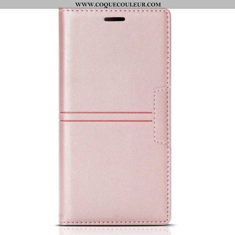 Flip Cover Samsung Galaxy S23 5G Style Cuir Couture Fermoir Magnétique