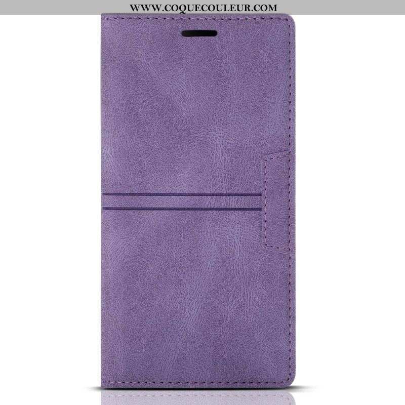 Flip Cover Samsung Galaxy S23 5G Style Cuir Couture Fermoir Magnétique