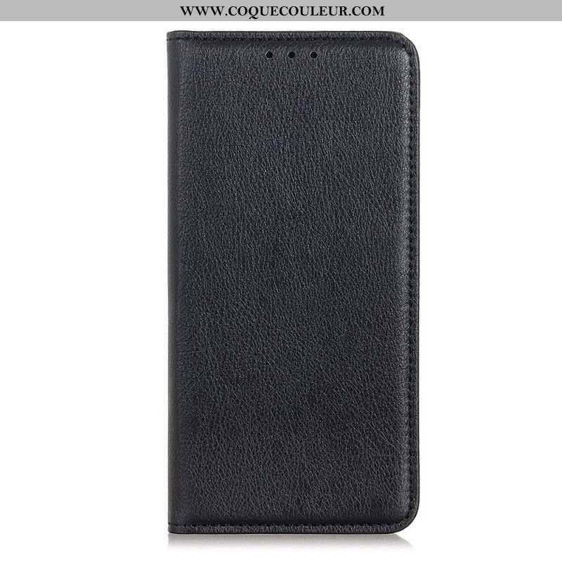 Flip Cover Samsung Galaxy S23 5G Cuir Fendu Litchi