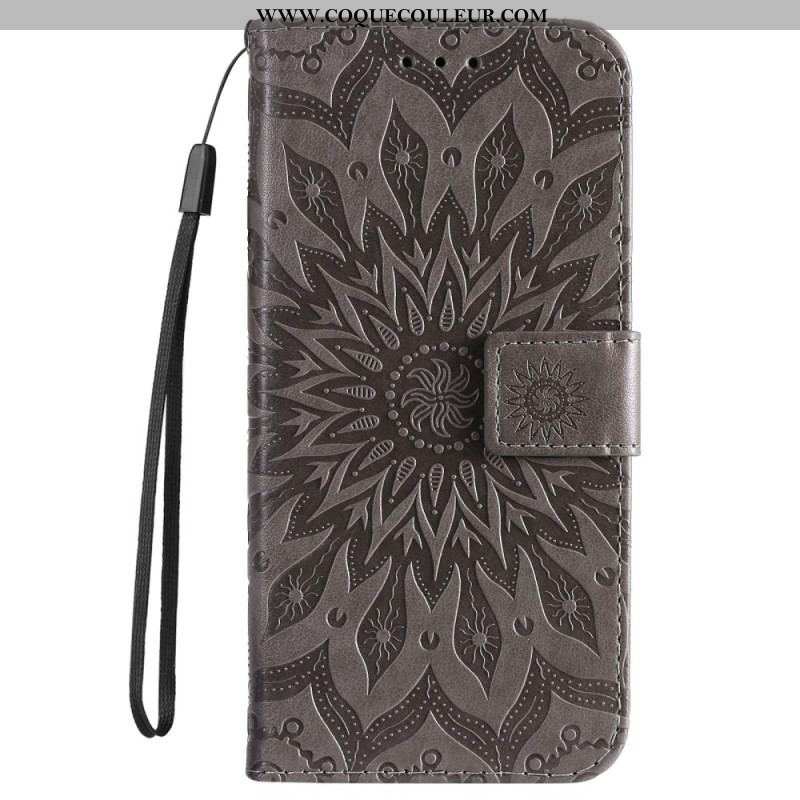 Housse Samsung Galaxy S23 5G Mandala Soleil avec Lanière