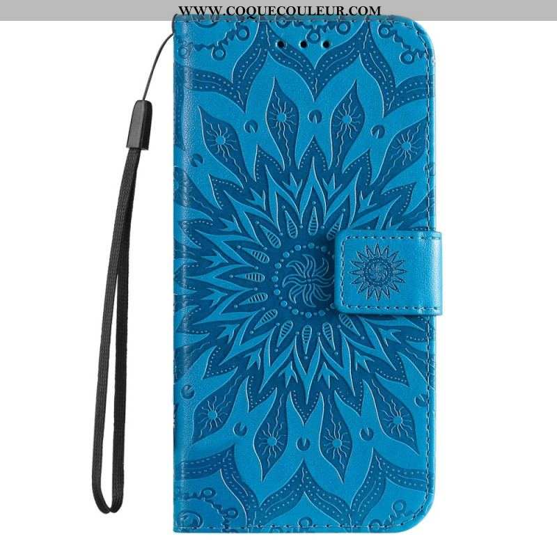 Housse Samsung Galaxy S23 5G Mandala Soleil avec Lanière