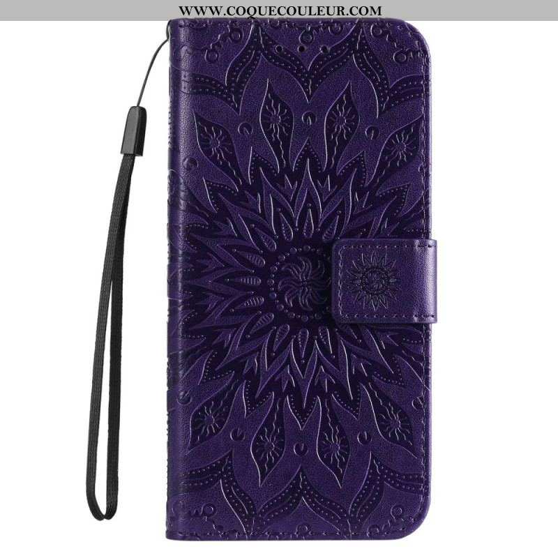 Housse Samsung Galaxy S23 5G Mandala Soleil avec Lanière