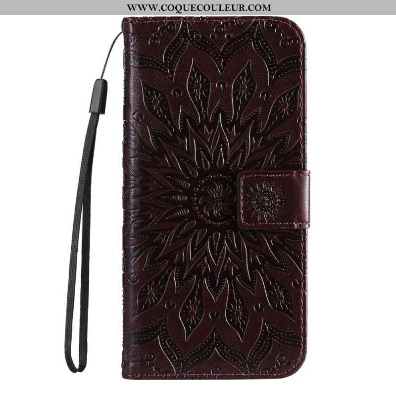 Housse Samsung Galaxy S23 5G Mandala Soleil avec Lanière