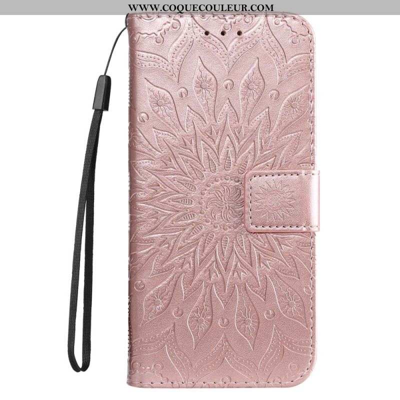 Housse Samsung Galaxy S23 5G Mandala Soleil avec Lanière