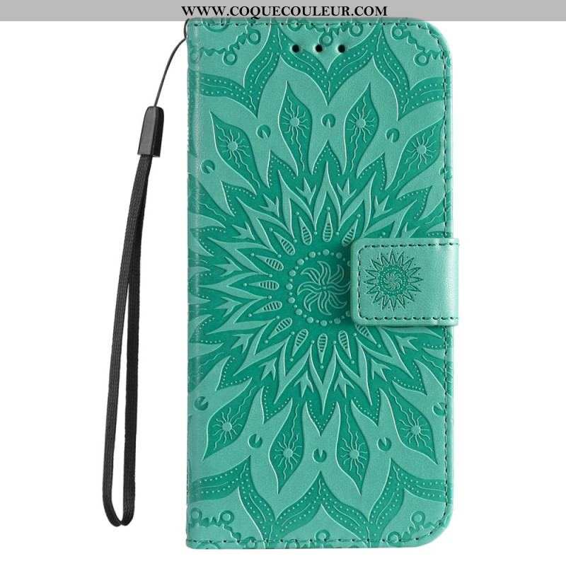 Housse Samsung Galaxy S23 5G Mandala Soleil avec Lanière