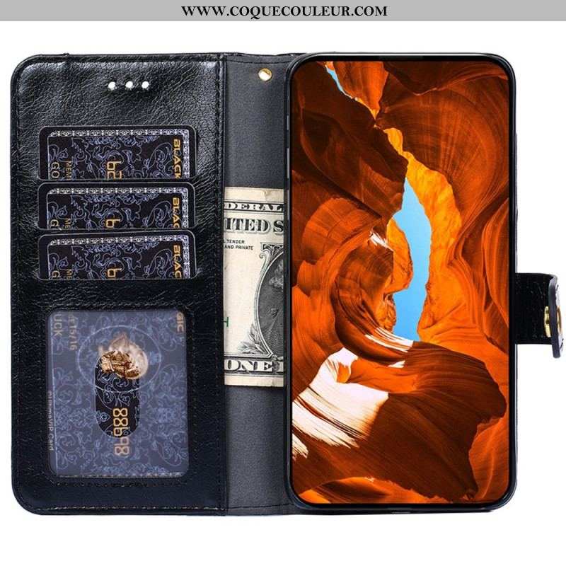 Housse Samsung Galaxy S23 Plus 5G Porte-Monnaie Frontal et Lanière