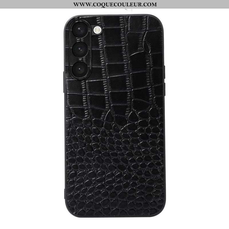 Coque Samsung Galaxy S23 Plus 5G Vrai Cuir Style Crocodile