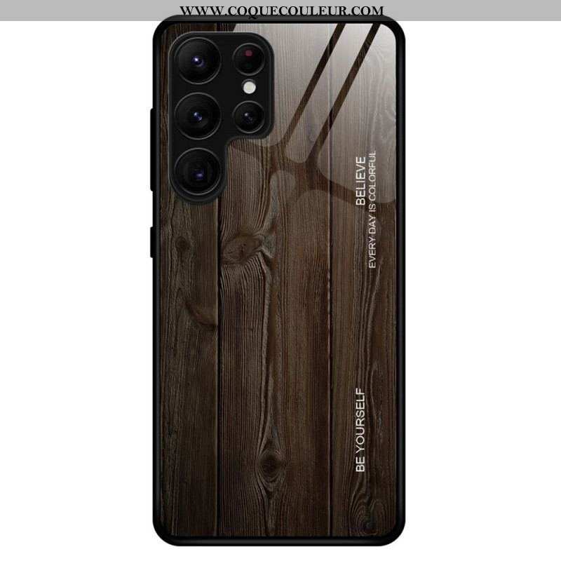 Coque Samsung Galaxy S23 Ultra 5G Verre Trempé Design Bois