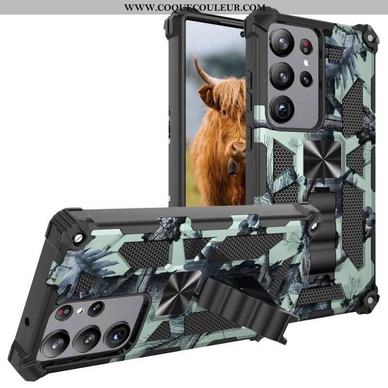 Coque Samsung Galaxy S23 Ultra 5G Camouflage Support Amovible