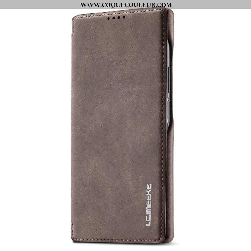 Flip Cover Samsung Galaxy S23 Ultra 5G Effet Cuir LC.IMEEKE Effet Cuir