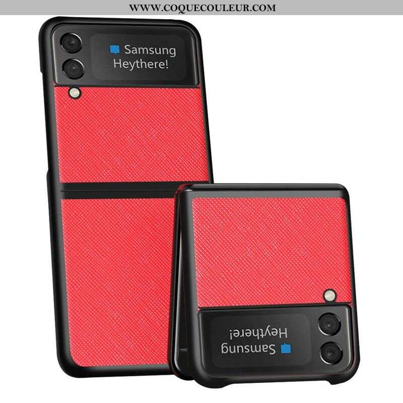 Coque Samsung Galaxy Z Flip 3 5G Simili Cuir Texturé