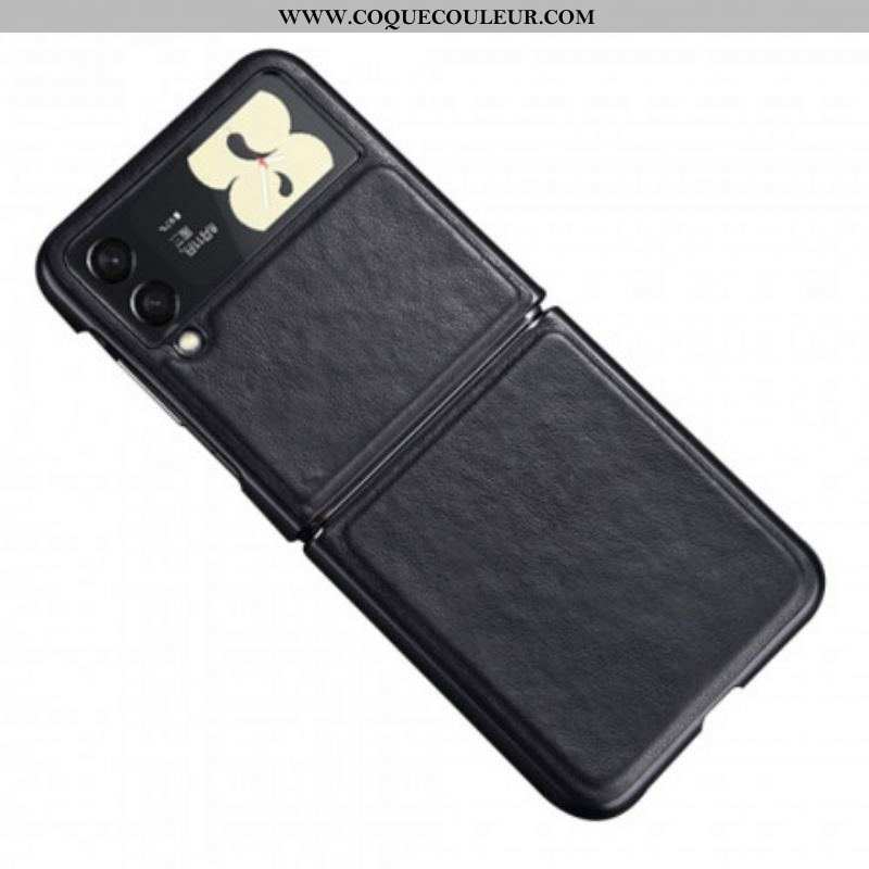 Coque Samsung Galaxy Z Flip 3 5G Effet Cuir Coutures