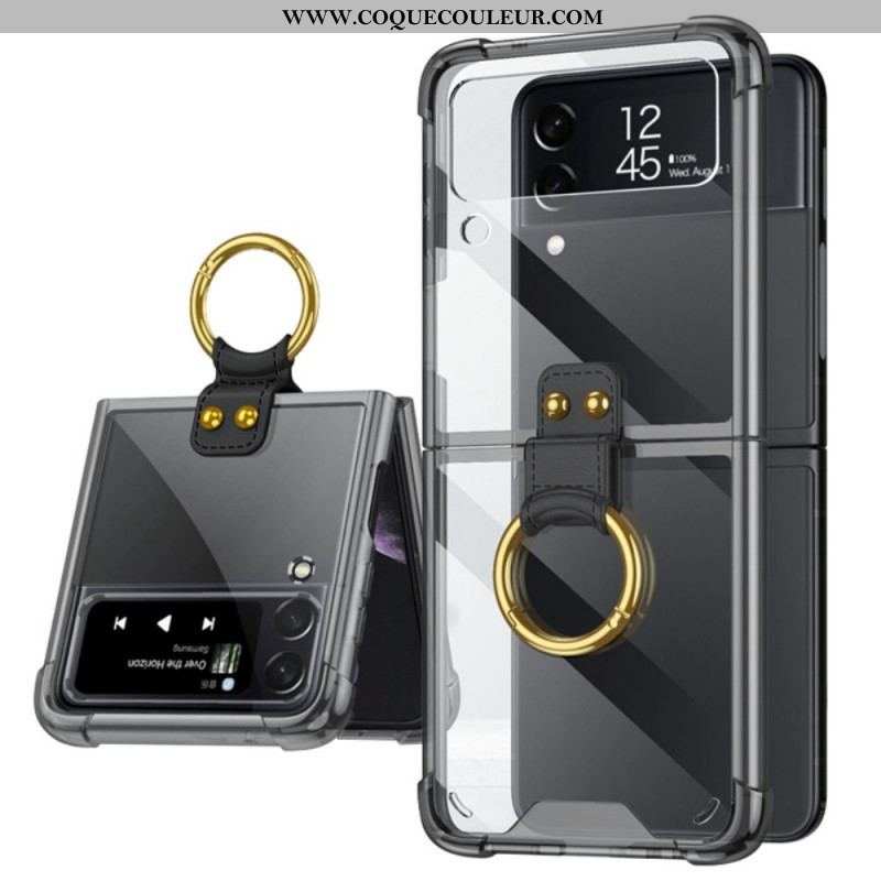 Coque Samsung Galaxy Z Flip 3 5G Transparente Anneau-Support GKK