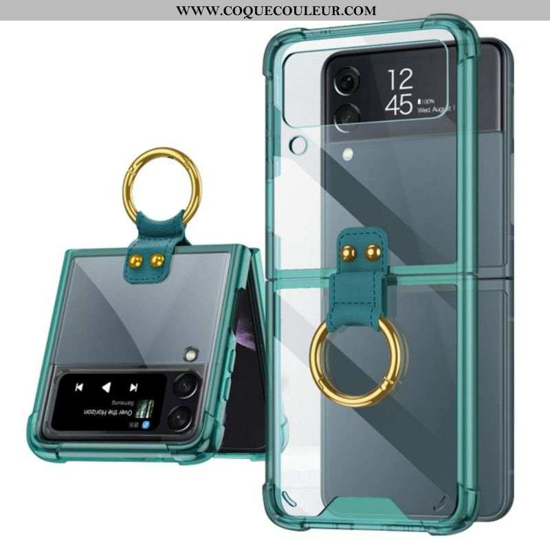 Coque Samsung Galaxy Z Flip 3 5G Transparente Anneau-Support GKK