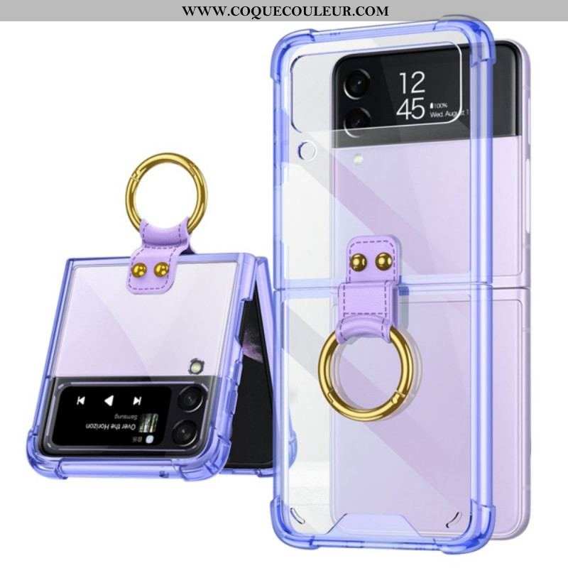 Coque Samsung Galaxy Z Flip 3 5G Transparente Anneau-Support GKK