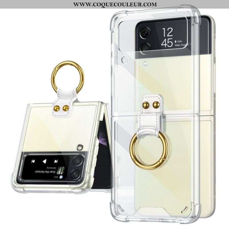 Coque Samsung Galaxy Z Flip 3 5G Transparente Anneau-Support GKK