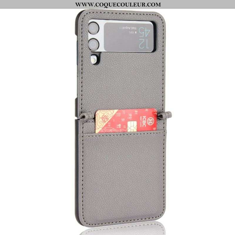 Coque Samsung Galaxy Z Flip 3 5G Style Cuir Litchi Porte-Carte